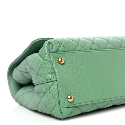 Chanel Caviar Quilted Small Coco Chain Handle Flap Light Green 9 of 10