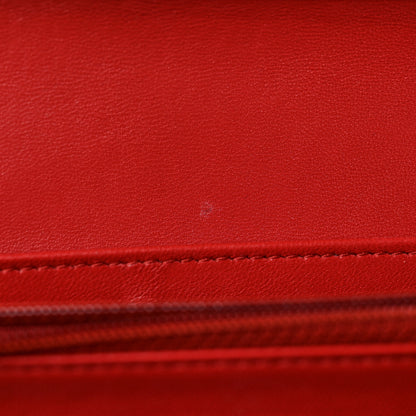 Chanel Lambskin Quilted Boy Flap Wallet Red 9 of 9