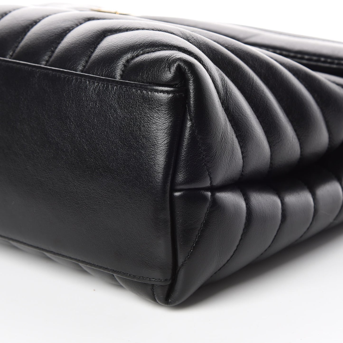 Calfskin Y Quilted Monogram Medium Loulou Chain Satchel Black