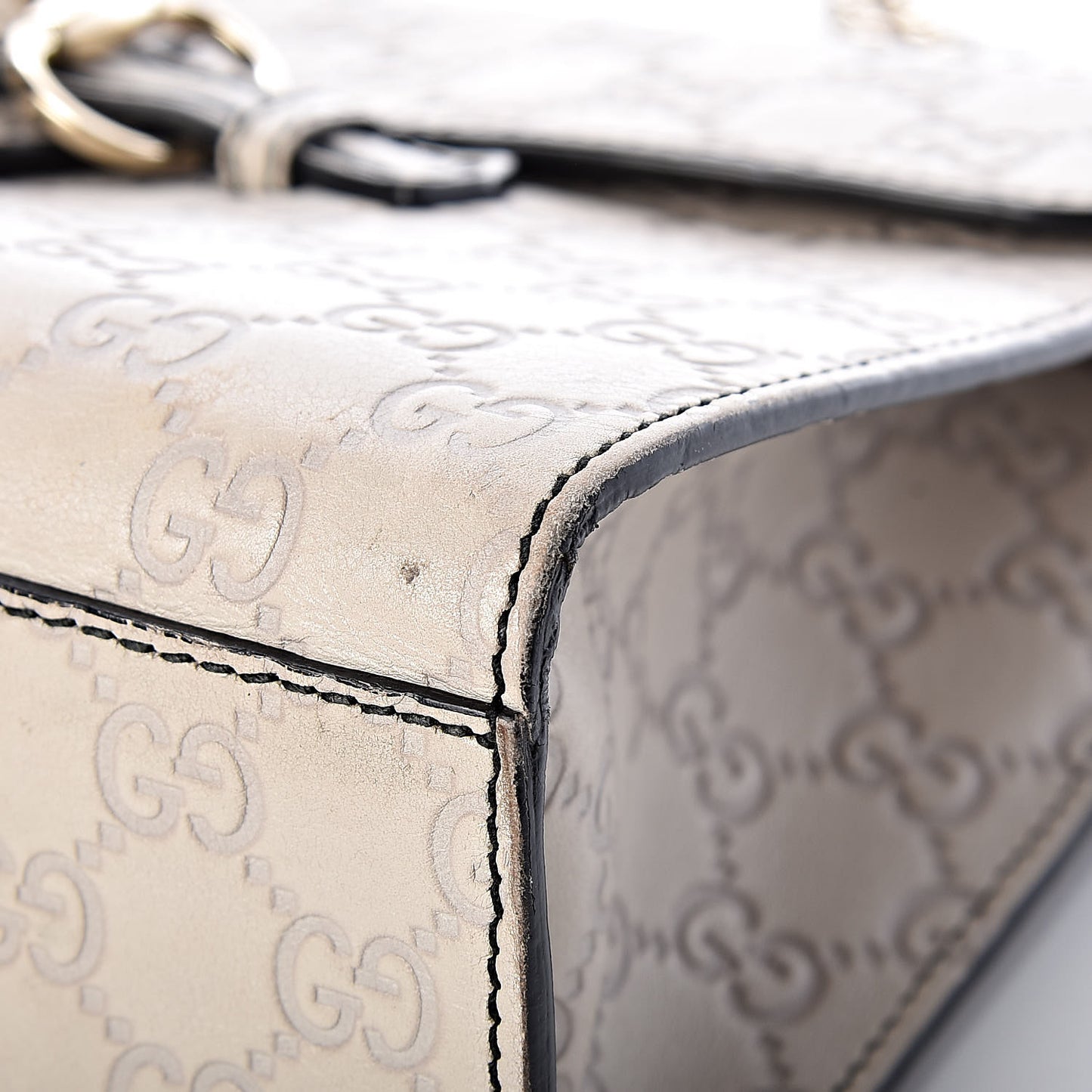 Guccissima Signature Medium Emily Chain Shoulder Bag Mystic White