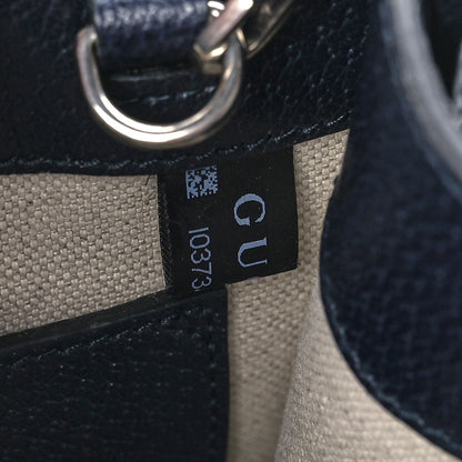 Gucci GG Supreme Monogram Textured Dollar Calfskin Mini Retro Interlocking G Tote Bag Beige Blue 7 of 11