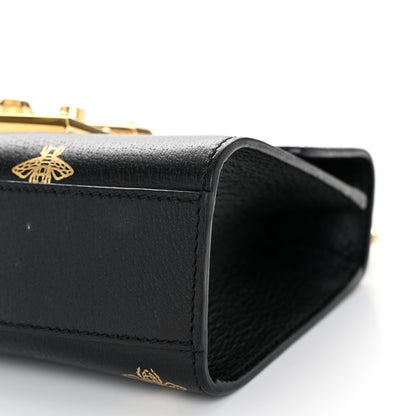 Gucci Grained Calfskin Bee Star Small Padlock Shoulder Bag Black 10 of 12