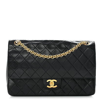 Chanel Lambskin Quilted Medium Double Flap Bijoux Chain Black 1 of 9