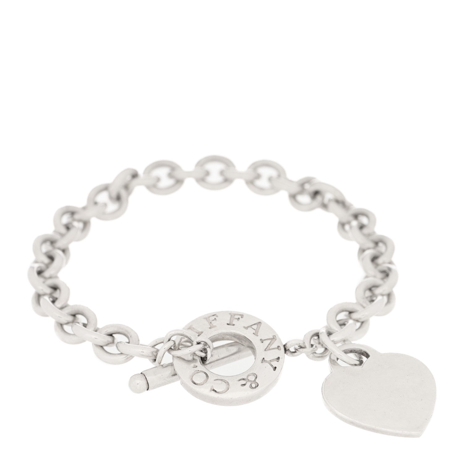 Tiffany Sterling Silver Heart Tag Toggle Bracelet 1 of 3
