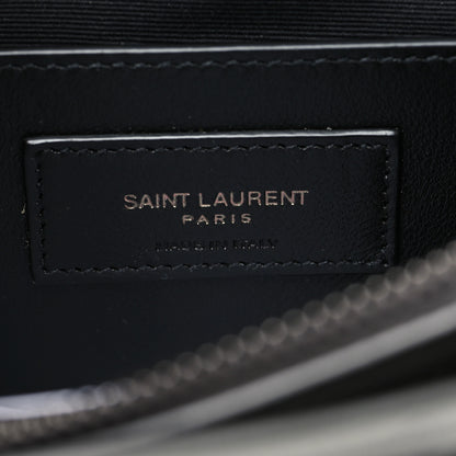 Saint Laurent Sheepskin Matelasse Chevron Monogram Medium College Bag Granite 7 of 11