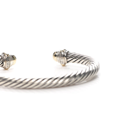 David Yurman Sterling Silver 14K Yellow Gold 7mm Cable Classics Bracelet 4 of 5