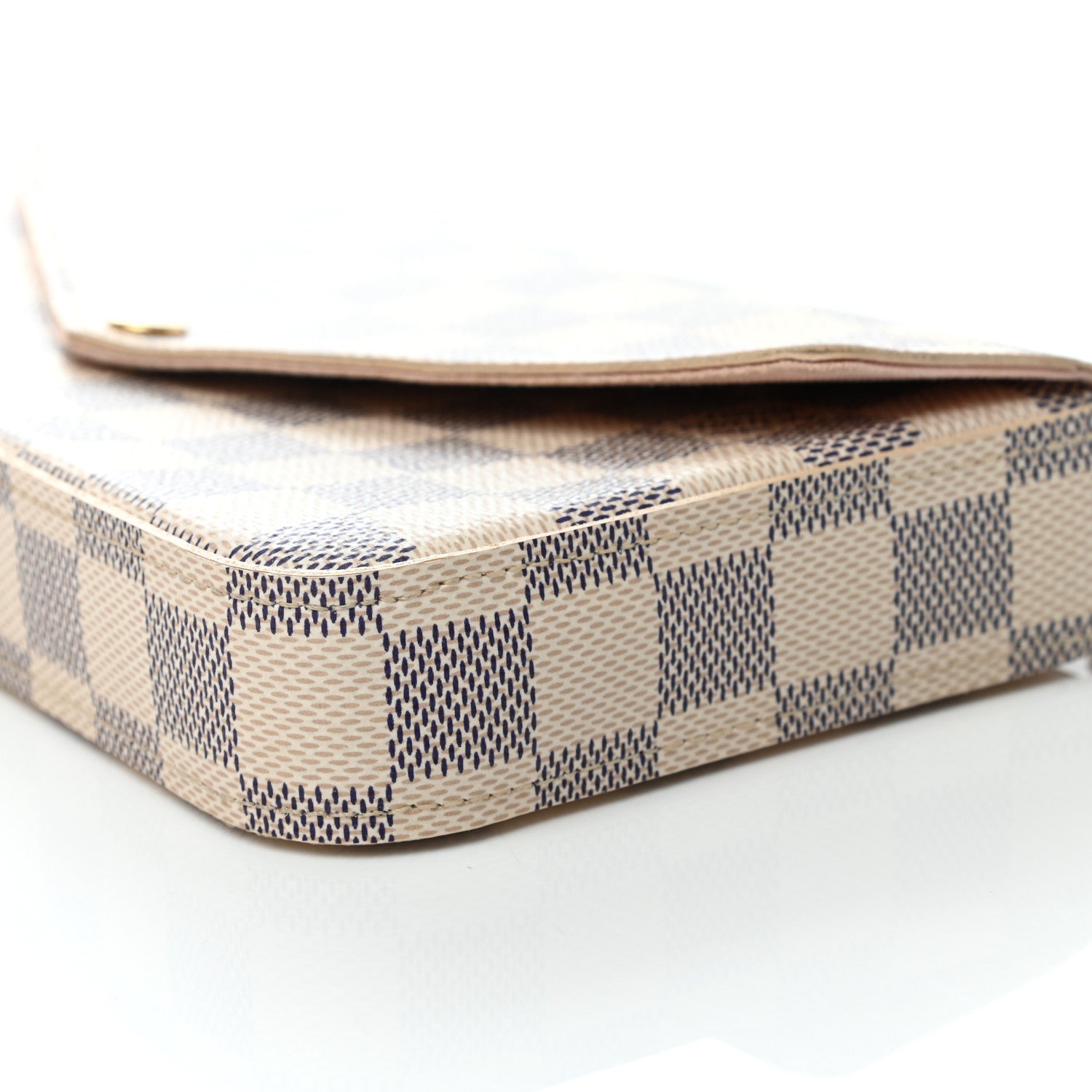 Louis Vuitton Damier Azur Pochette Felicie Chain Wallet Rose Ballerine 10 of 10