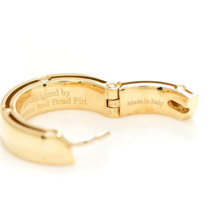 Damiani X BRAD PITT 18K Yellow Gold Diamond D.Side Hoop Earrings 5 of 5