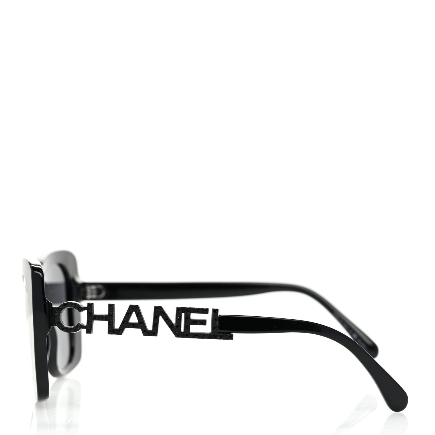 Chanel Acetate Strass Polarized Square Sunglasses 5422 Black 3 of 7