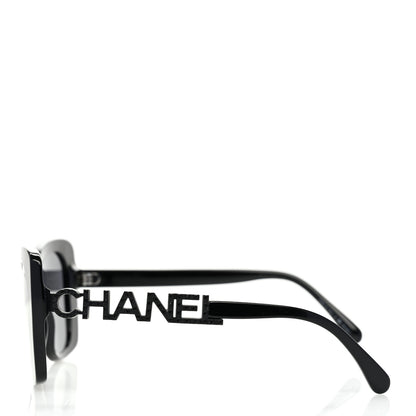 Chanel Acetate Strass Polarized Square Sunglasses 5422 Black 3 of 7