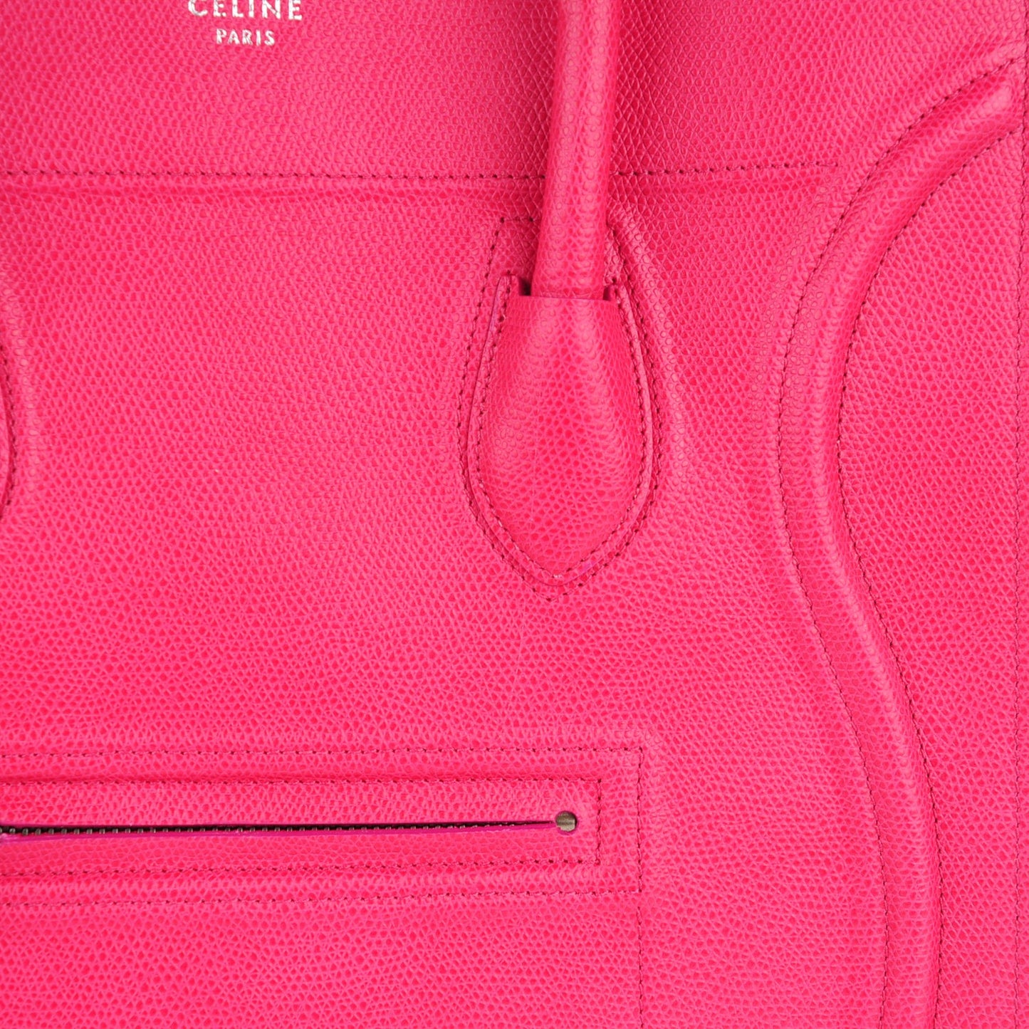 Grained Calfskin Medium Phantom Luggage Fuchsia