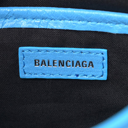 Balenciaga Agneau Classic Silver Hardware Nano City Logo Strap Bleu Turquoise Black 6 of 10