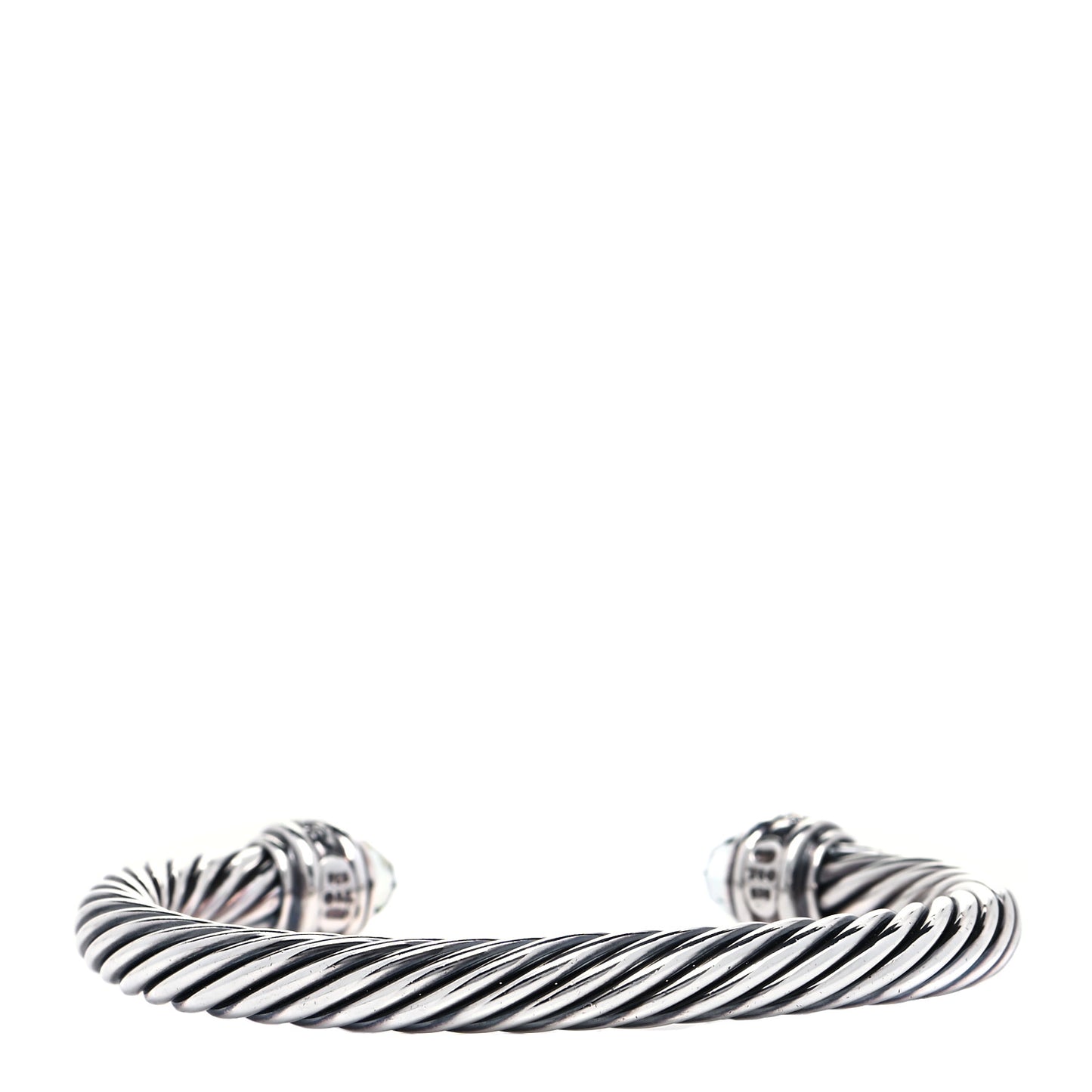 Sterling Silver Diamond Prasiolite 7mm Cable Classics Bracelet