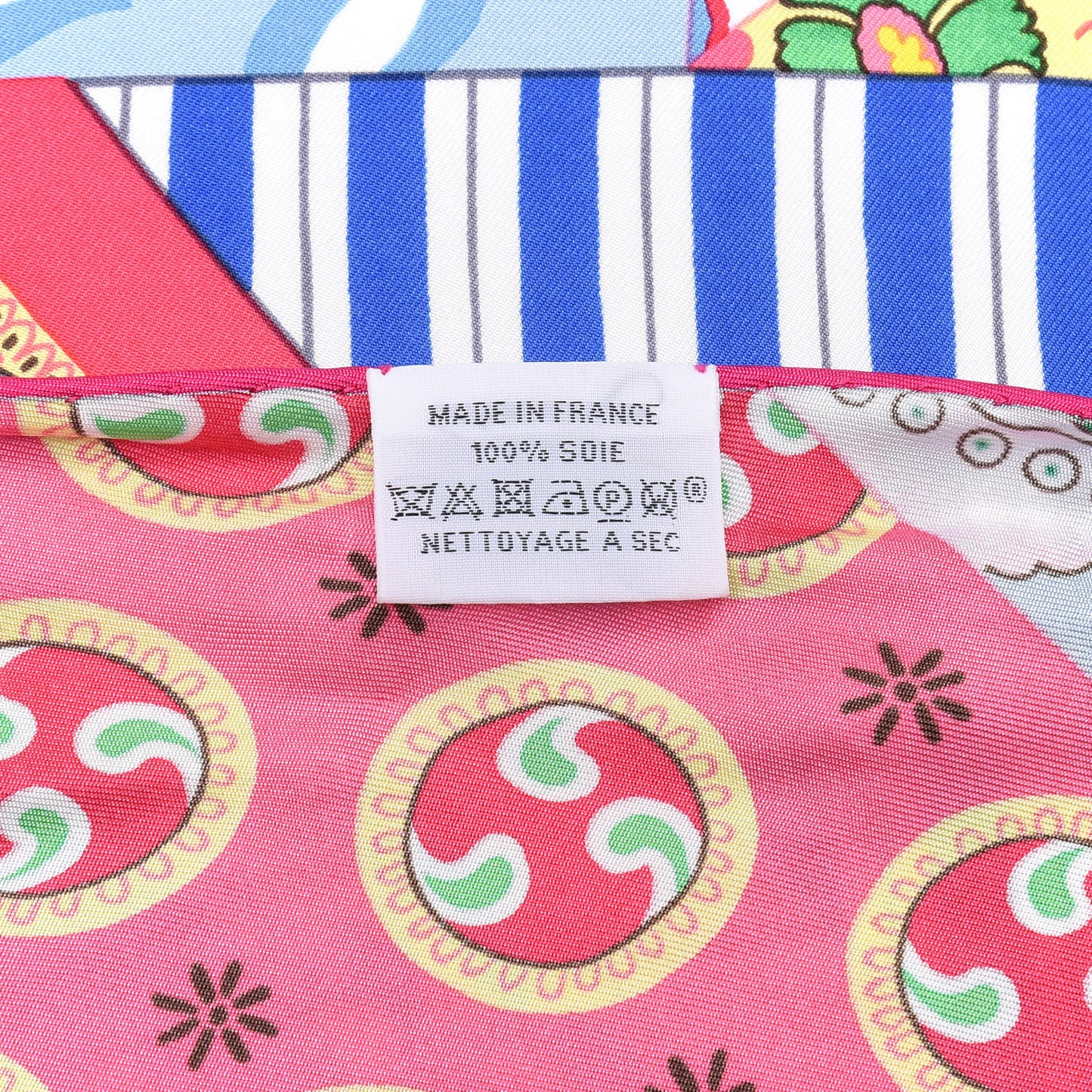 Silk L'Art du Sarasa Giant Triangle Scarf Rose Vif Vert Bleu