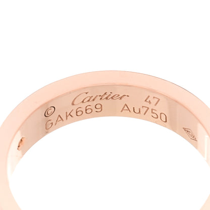 Cartier 18K Pink Gold Diamond 4mm LOVE Wedding Band Ring 47 4 4 of 5