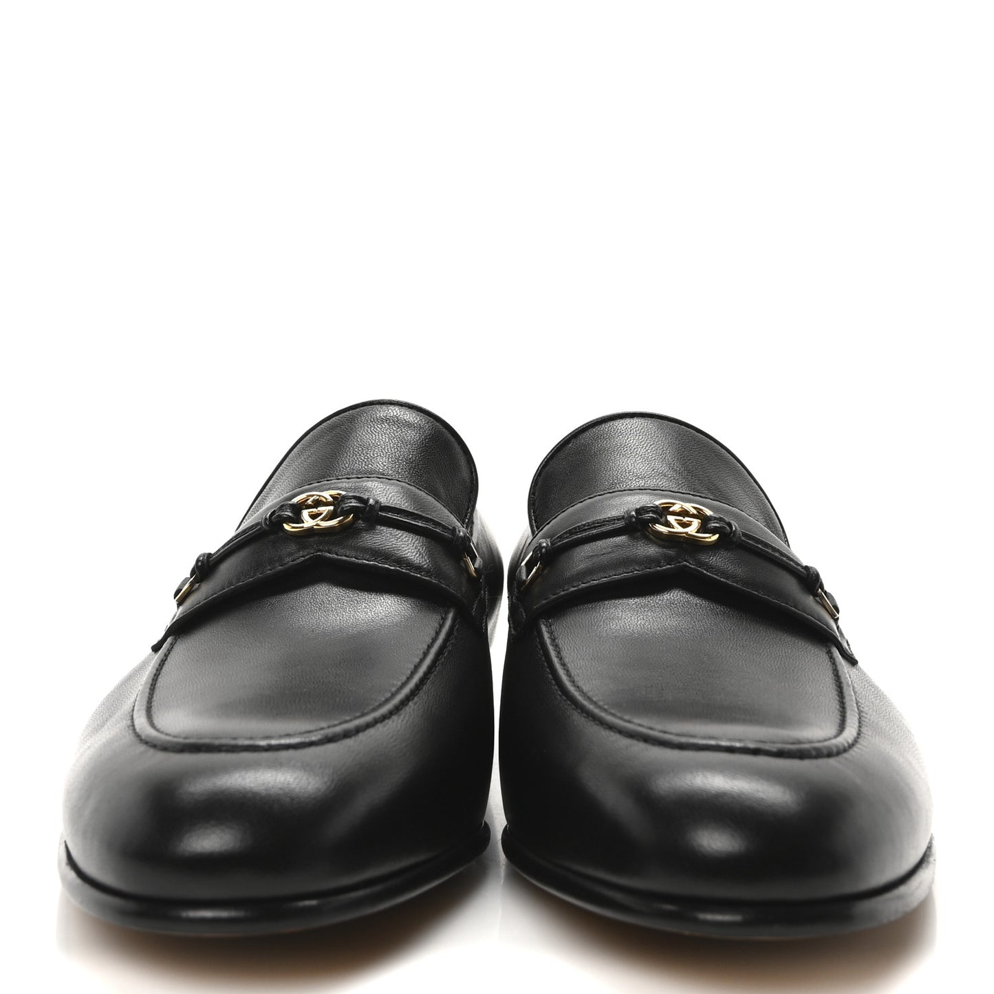 Lambskin Mens Interlocking G Loafers 10 Black