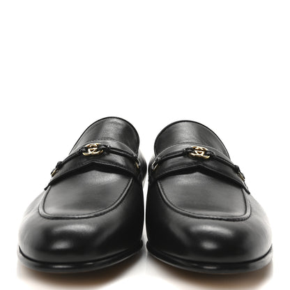 Gucci Lambskin Mens Interlocking G Loafers 10 Black 3 of 9