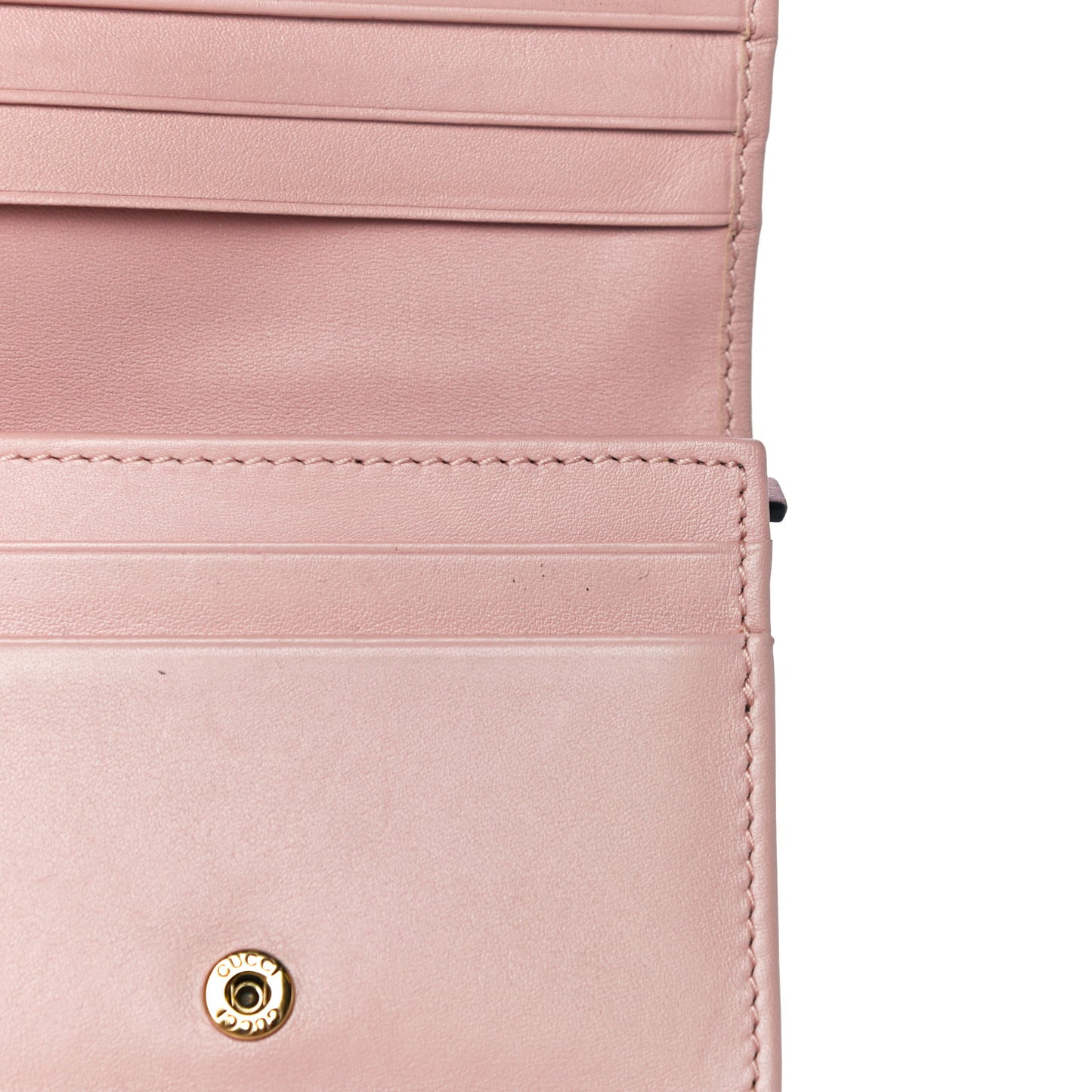 Calfskin Matelasse GG Marmont Card Case Wallet Perfect Pink