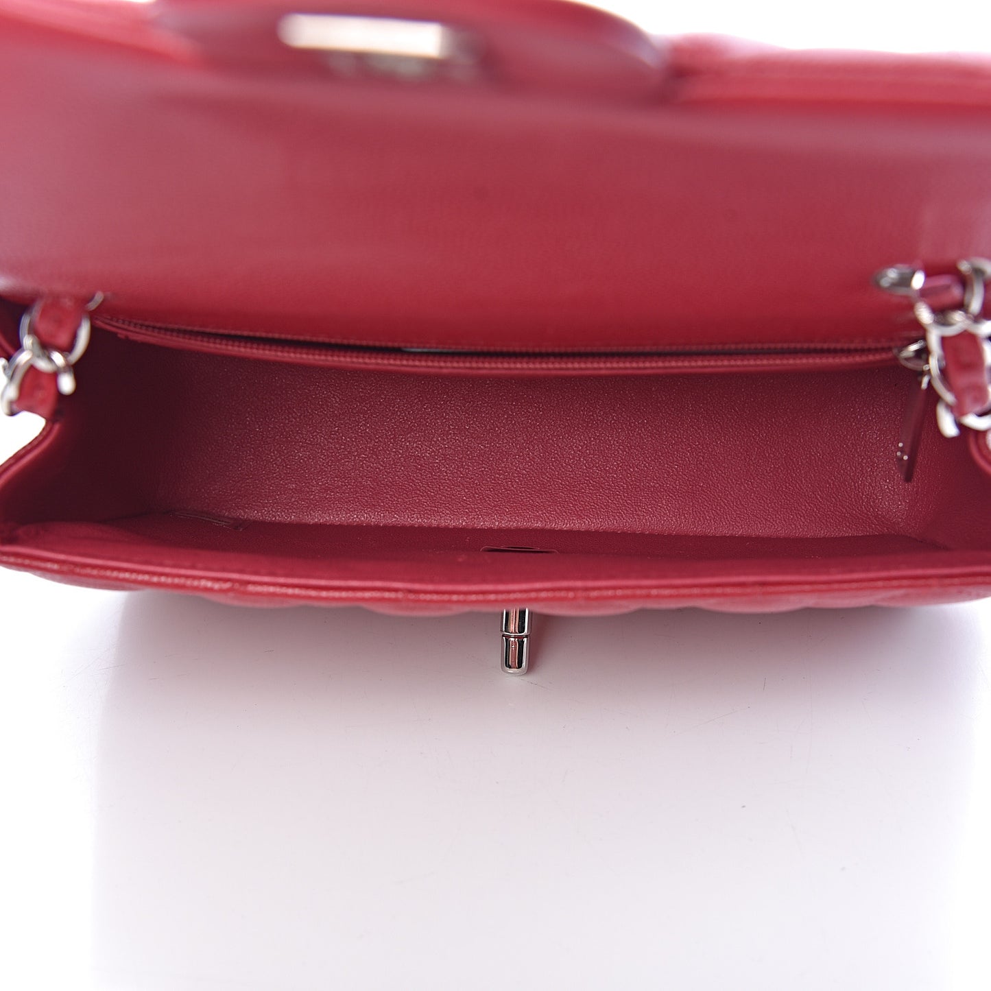 Caviar Quilted Mini Rectangular Flap Dark Pink