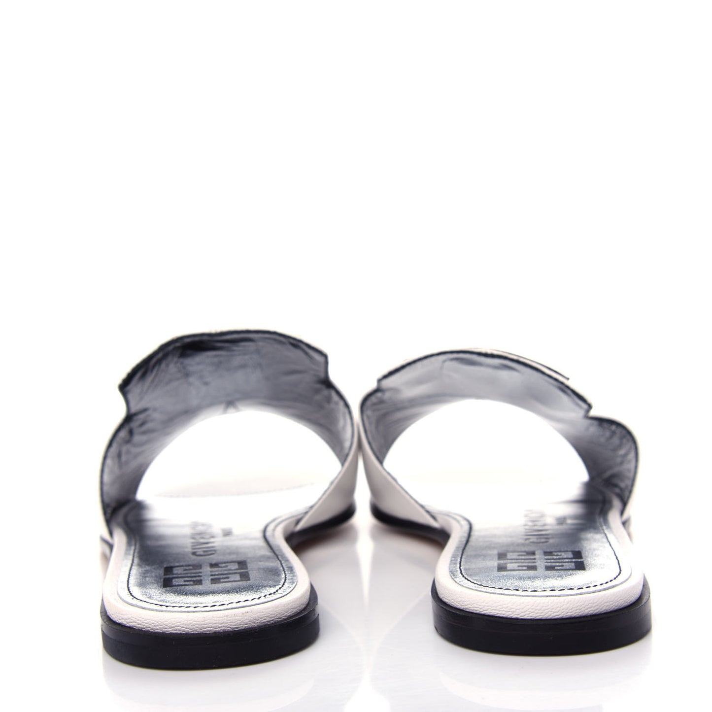 Grained Calfskin 4G Flat Sandals 38 Off White