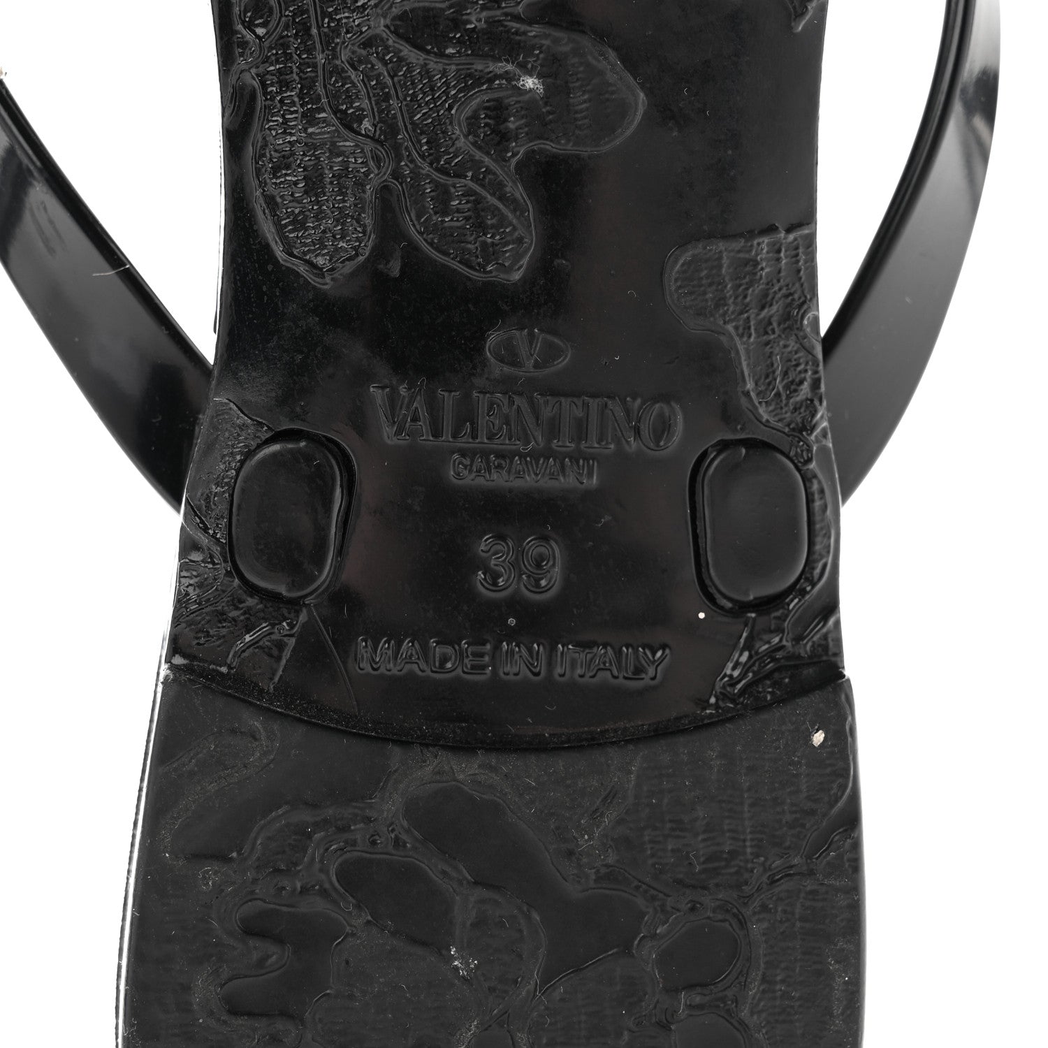 Valentino Garavani PVC Jelly Rockstud Bow Thong Sandals 39 Black 7 of 8