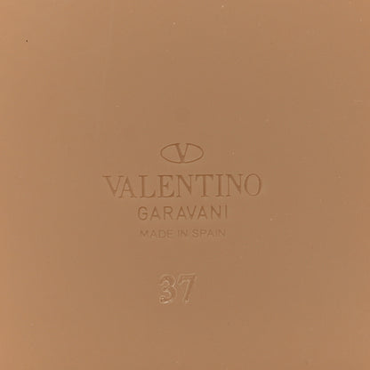 Valentino Garavani Calfskin Silk Woven Rockstud Torchon 5mm Sandals 37 Poudre 6 of 8