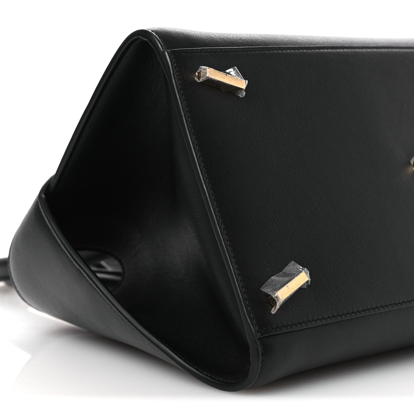 Calfskin Medium Hug Soft Bicolor Shoulder Bag Black Flame Red