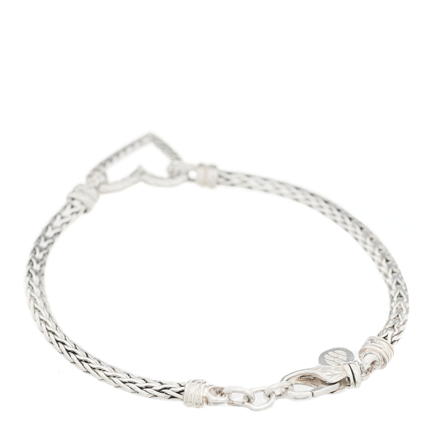Sterling Silver Manah Classic Chain Heart Station Bracelet
