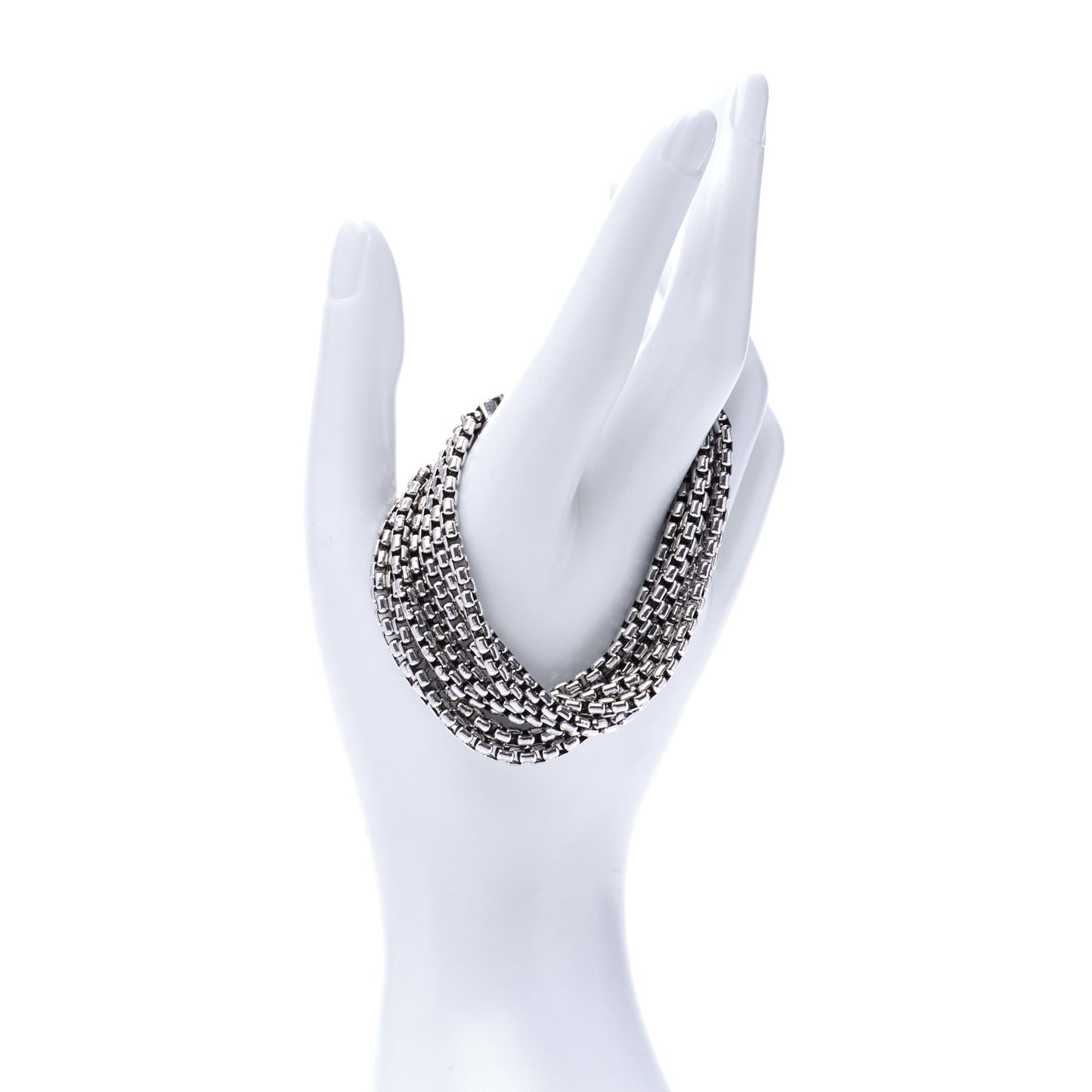 Sterling Silver Eight-Row Box Chain Bracelet