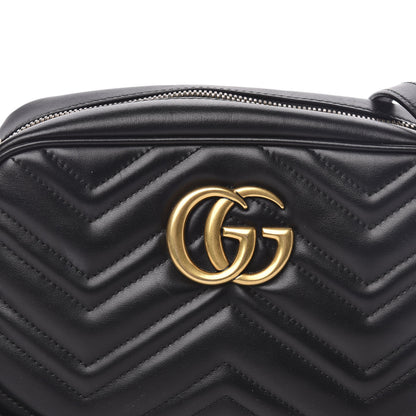 Gucci Calfskin Matelasse Small GG Marmont Chain Shoulder Bag Black 10 of 10