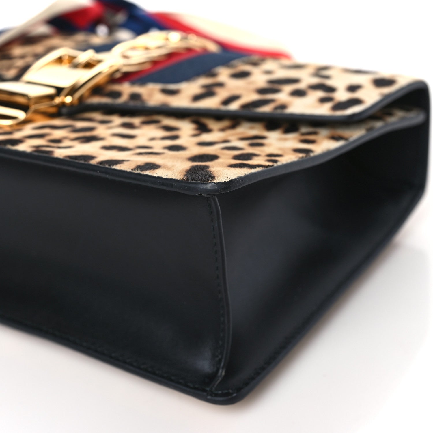 Gucci Calf Hair Leopard Print Small Sylvie Shoulder Bag Naturale Black 9 of 9