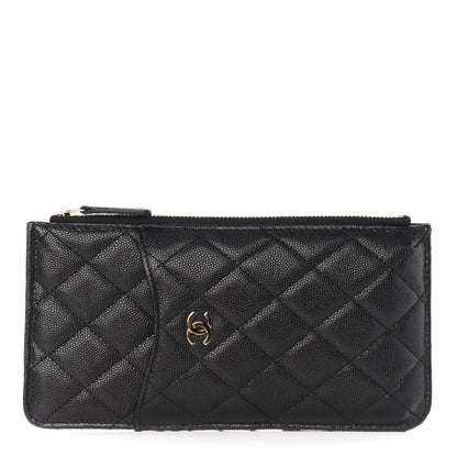 Chanel Caviar Quilted Classic Flat Wallet Pouch Black 1 of 9