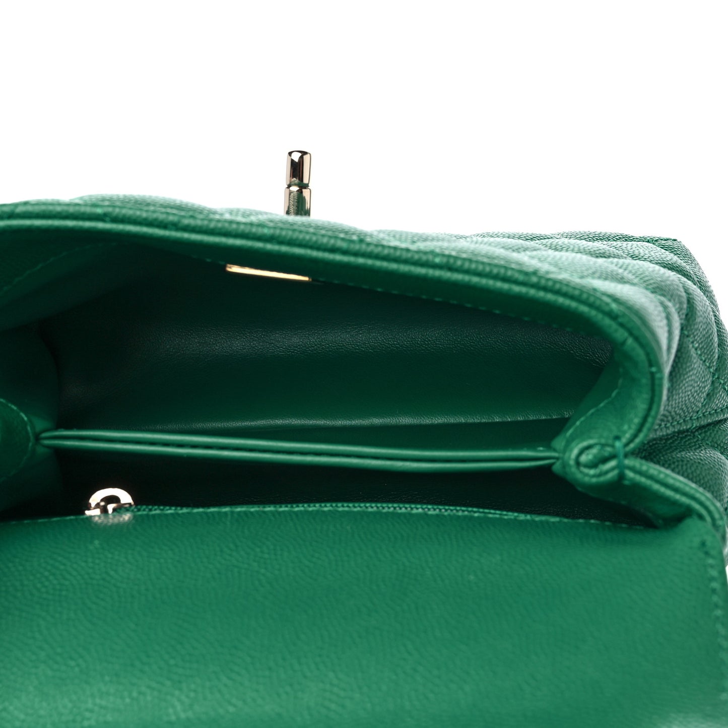 Caviar Quilted Extra Mini Coco Handle Flap Green
