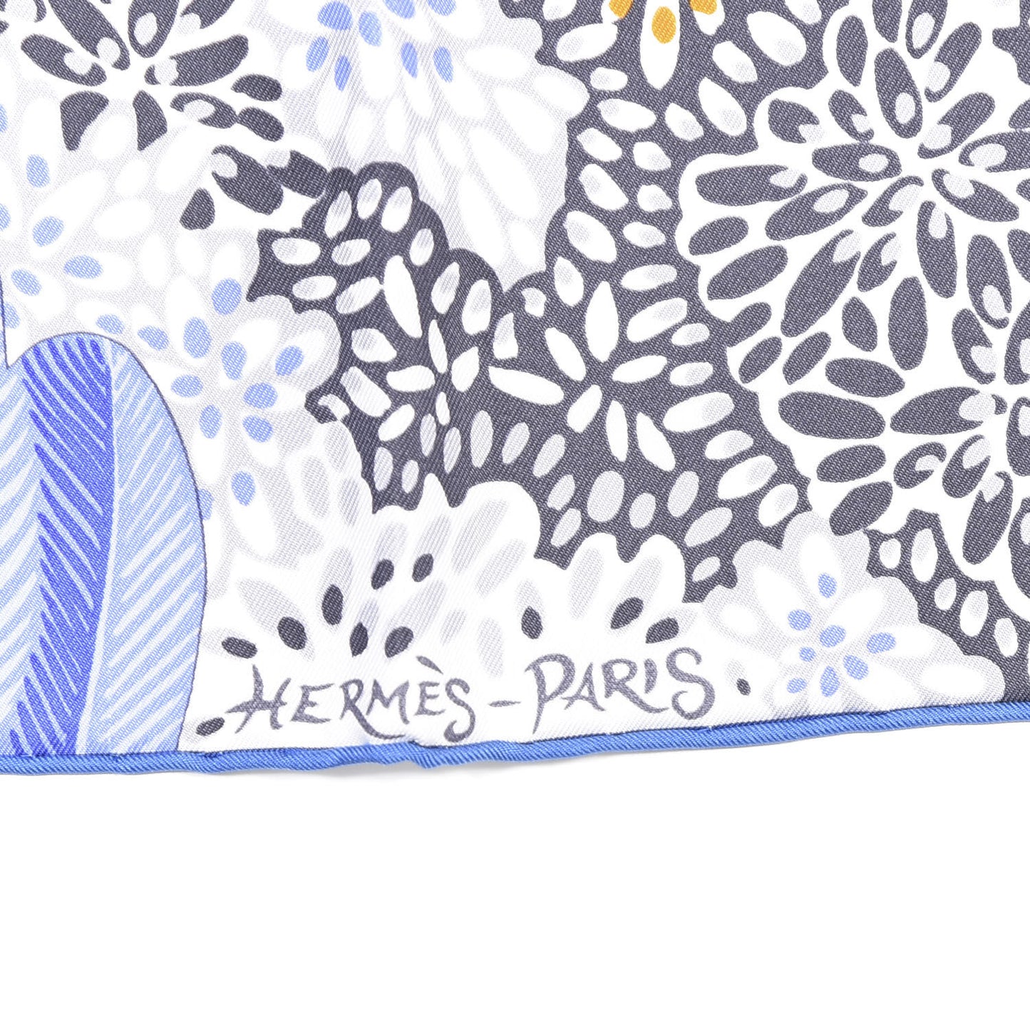 Silk L'Esprit De La Foret Scarf 90 Black Ocre Bleu Lavande