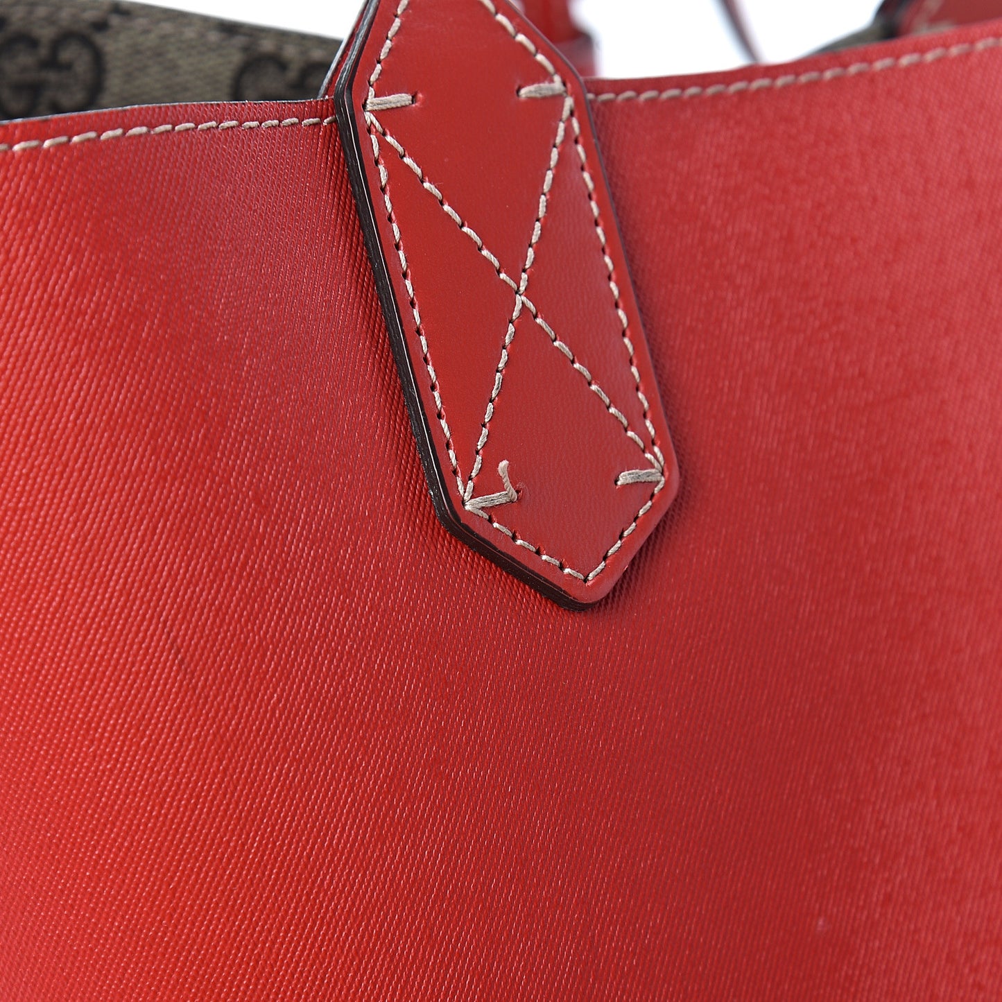 GG Supreme Monogram Medium Reversible Tote Beige Red