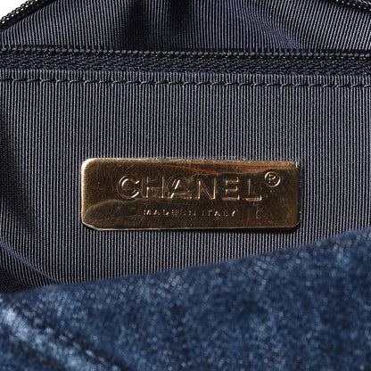 Chanel Denim Quilted Large 19 Flap Blue 9 of 12