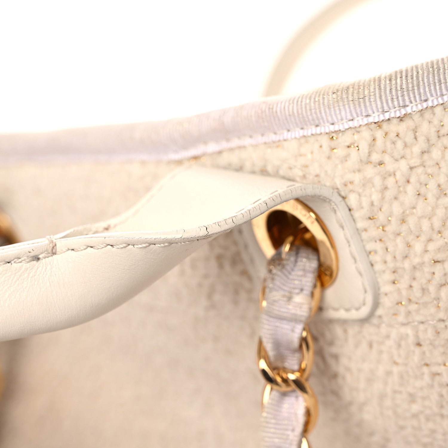 Chanel Lurex Boucle Medium Deauville Tote White 21 of 23