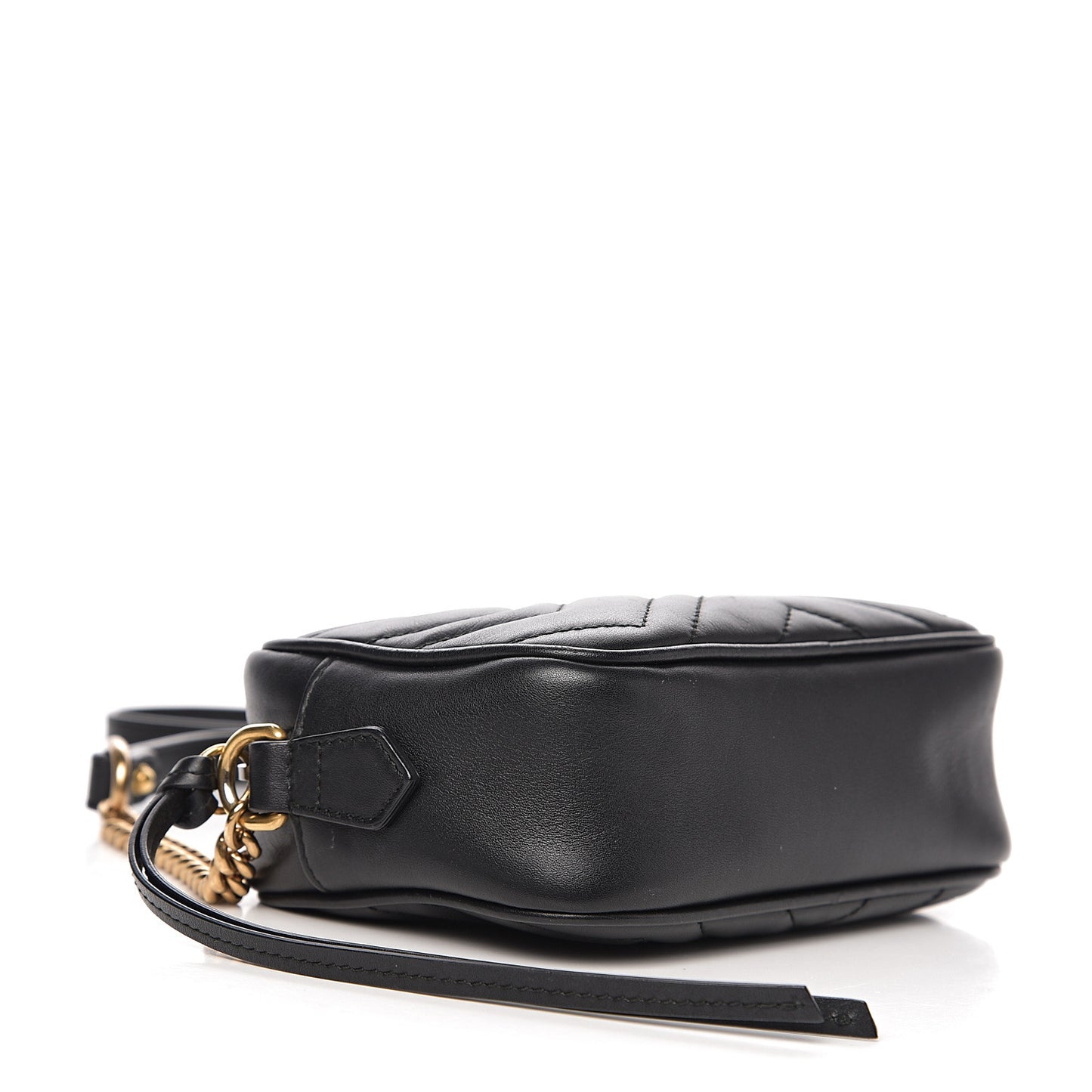 Calfskin Matelasse Mini GG Marmont Chain Shoulder Bag Black