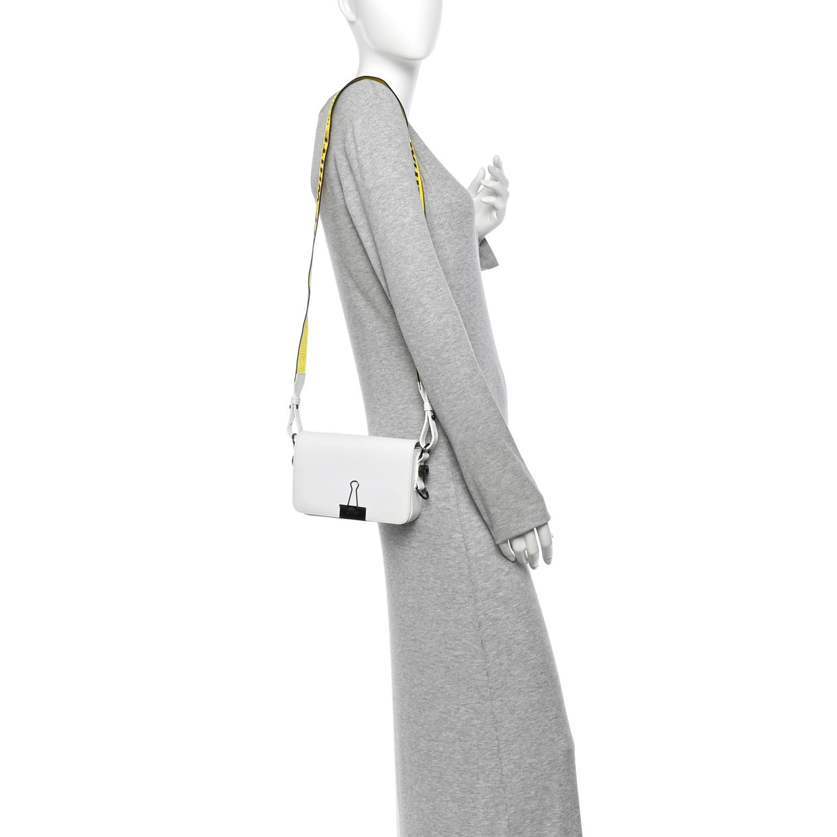 Off-White Calfskin Mini Binder Clip Bag White 2 of 15