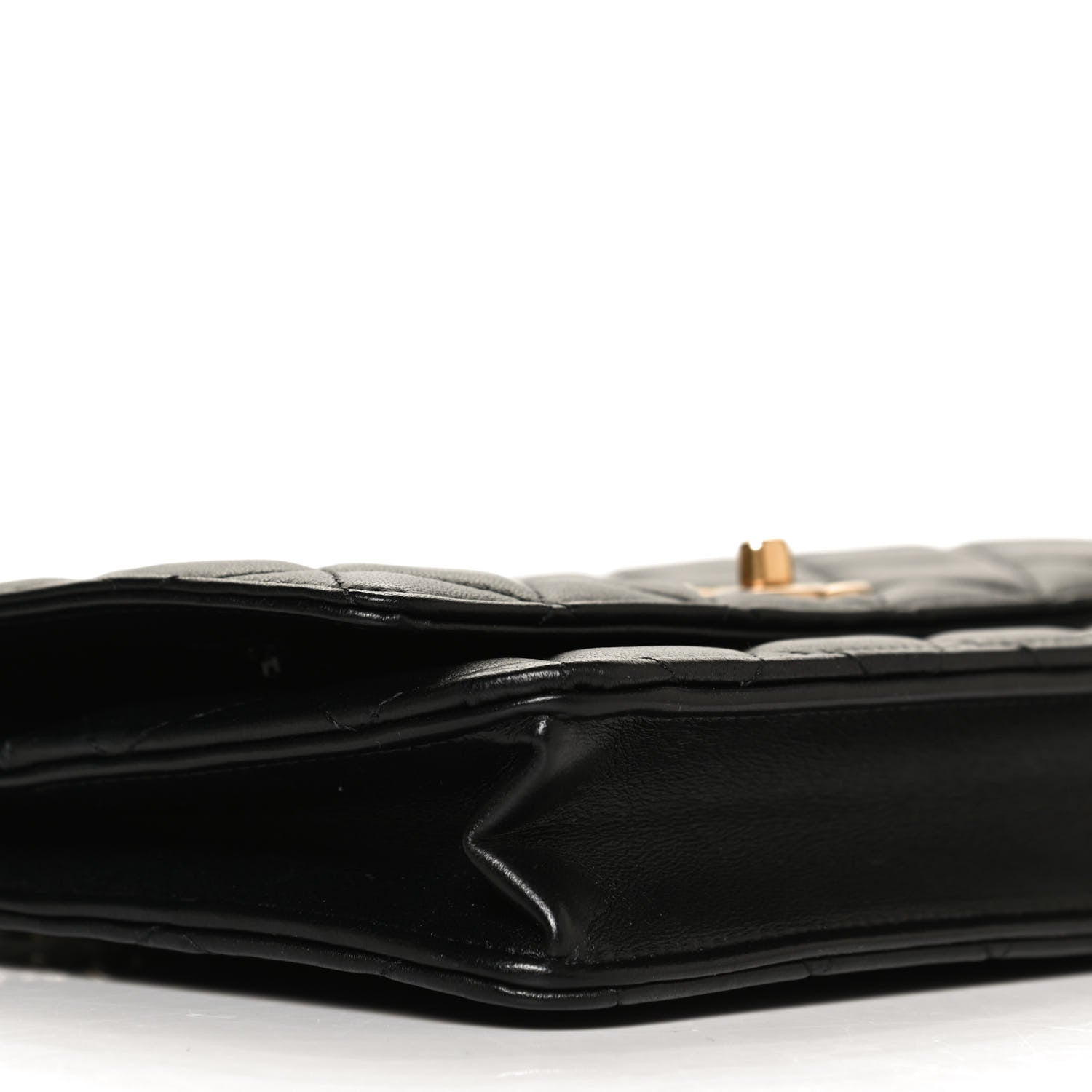 Chanel Lambskin Quilted CC Pearl Crush Wallet on Chain WOC Black 8 of 10