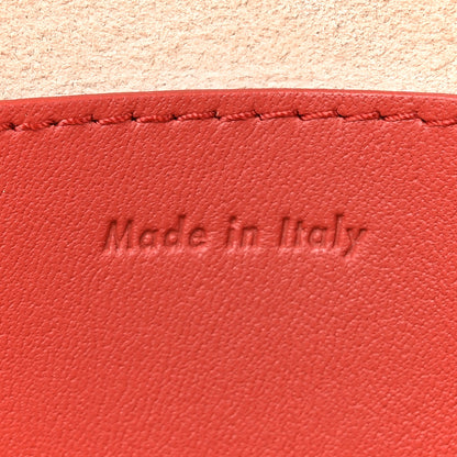 Celine Grained Shiny Calfskin Strap Clutch Light Taupe Red 7 of 10
