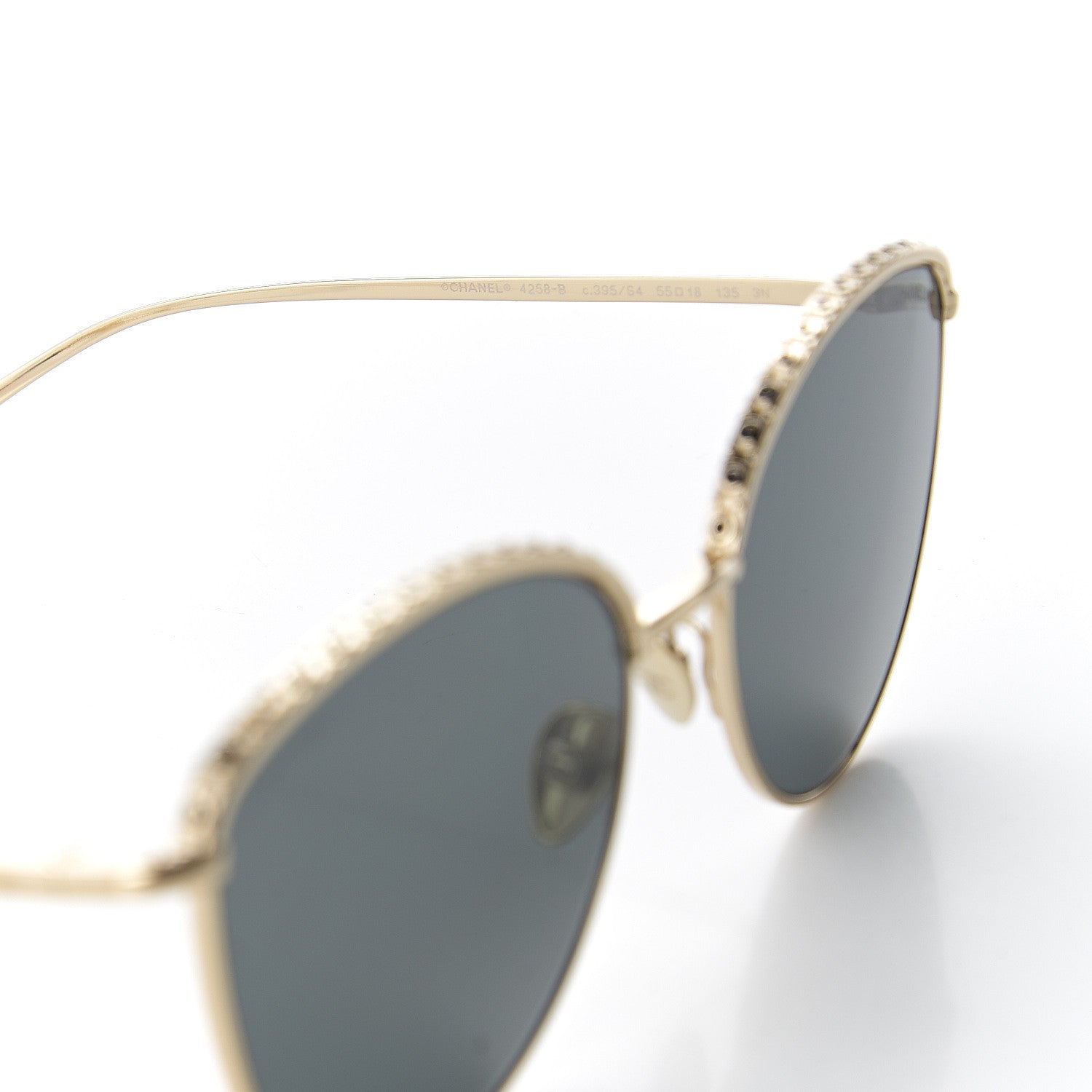 Chanel Metal Crystal Sunglasses 4258-B Gold 6 of 7