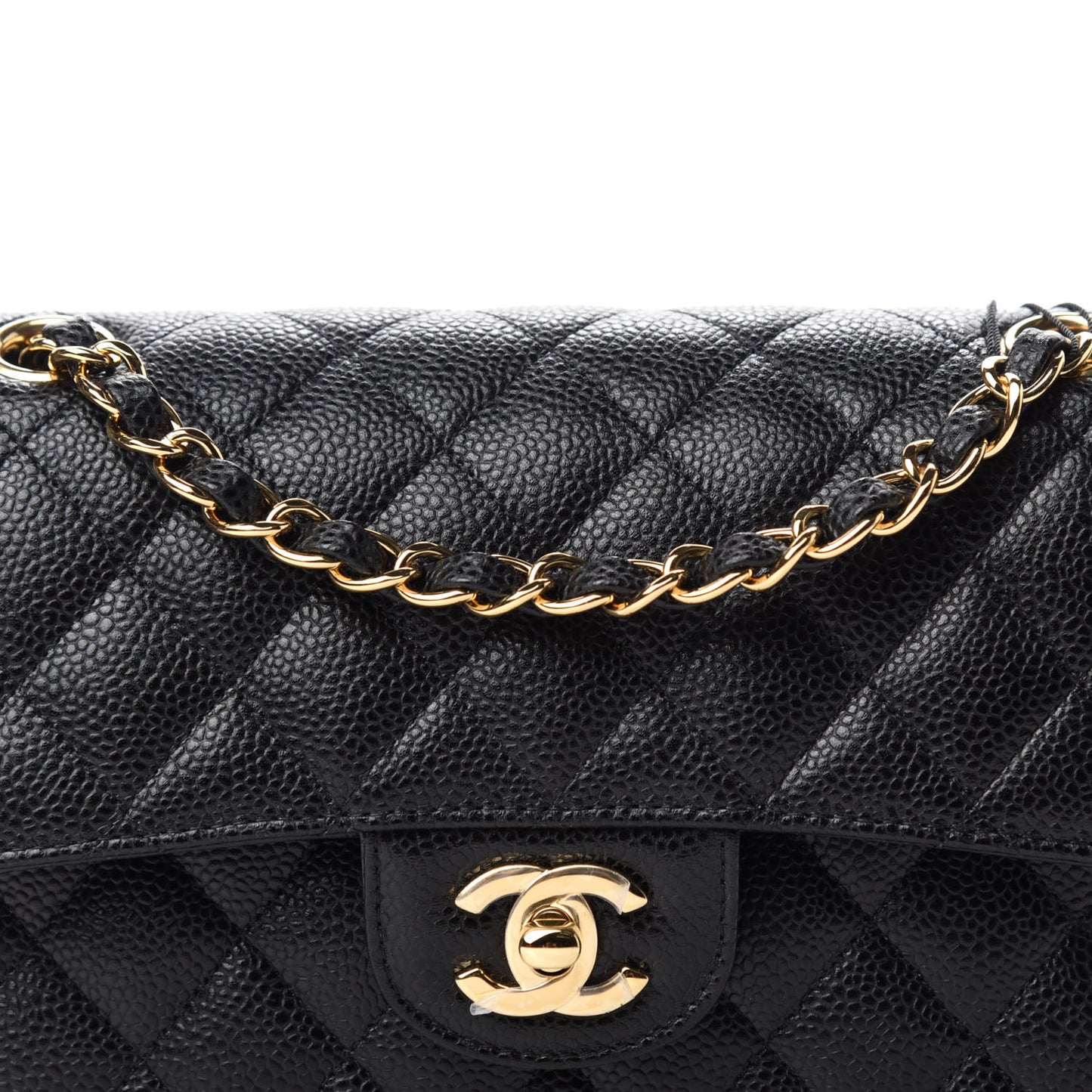 Caviar Quilted Small Double Flap Black