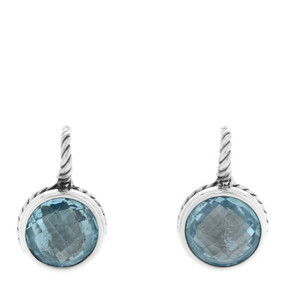 David Yurman Sterling Silver Blue Topaz 12mm Color Classics Drop Earrings 1 of 4