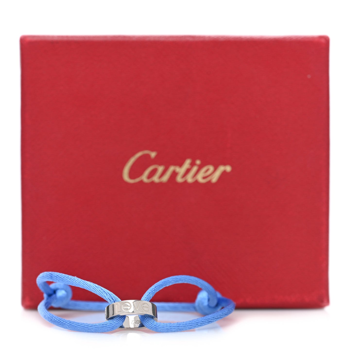 18k White Gold Charity LOVE Adjustable Cord Bracelet Royal Blue