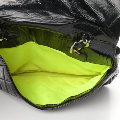 Chanel Patent Quilted Day Glo Flap Bag Black 6 of 12