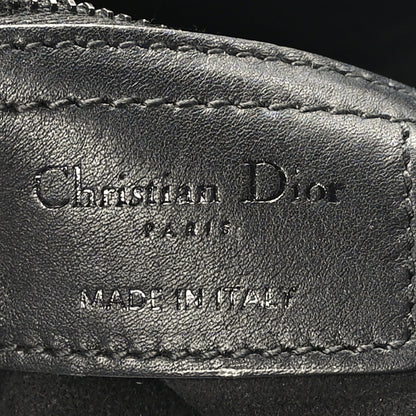 Christian Dior Calfskin Embossed Oblique Saddle Bag Black 6 of 10