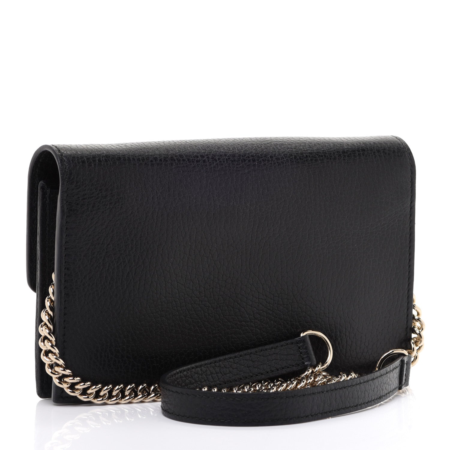 Gucci Dollar Calfskin Interlocking G Chain Wallet Black 3 of 12