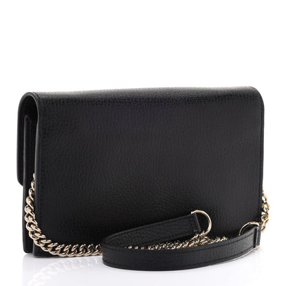 Gucci Dollar Calfskin Interlocking G Chain Wallet Black 3 of 12