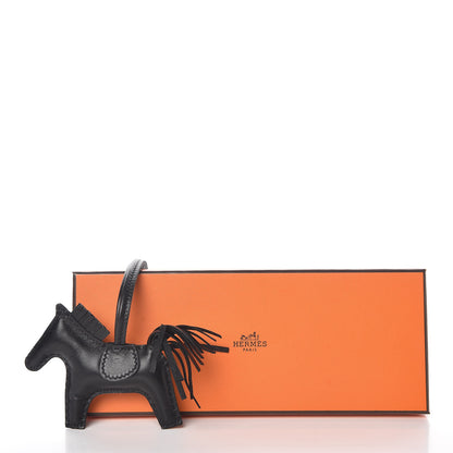 Hermes Milo Lambskin Grigri Rodeo Horse Bag Charm PM So Black 4 of 4